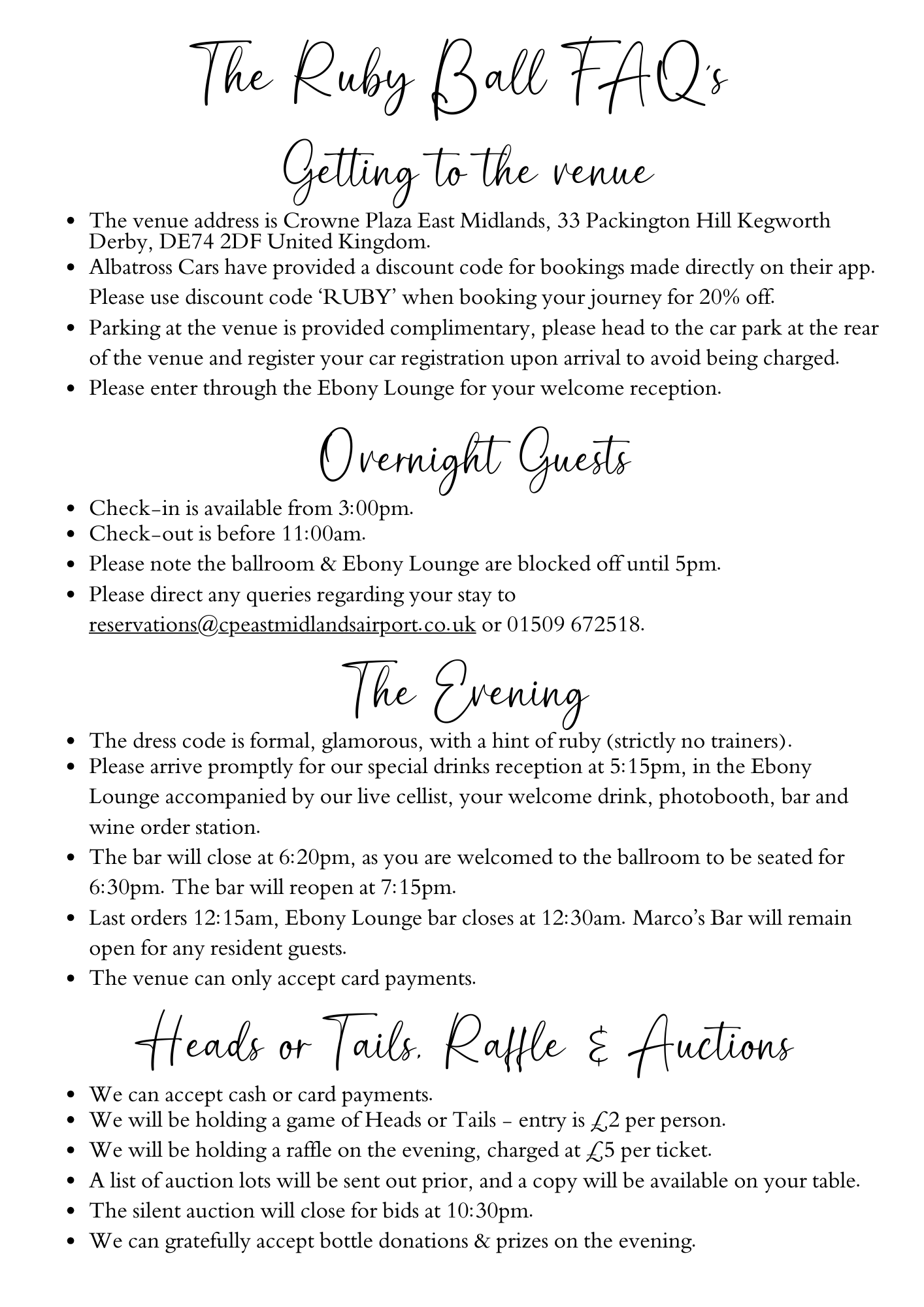 The Ruby Ball - FAQs